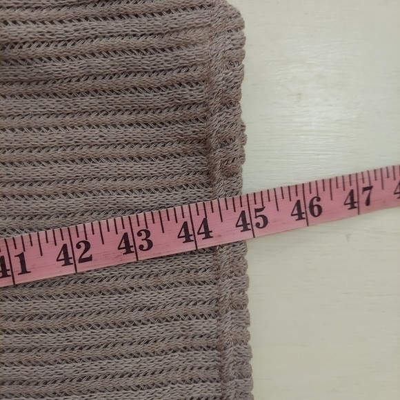 PrettyLittleThing Taupe Textured Knit Twist Cut Out Bardot Midaxi Dress Sz 4 - Picture 9 of 9